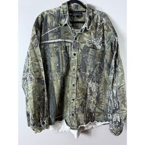 Vintage Longleaf Camo Button Down Shirt Heavy Canvas Hunting- 3XL